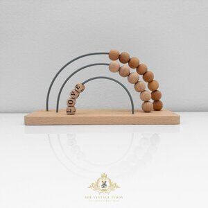 NWT Cute Wooden Abacus Love Beads Counting Fun Play Set Kids Early Learning Toys